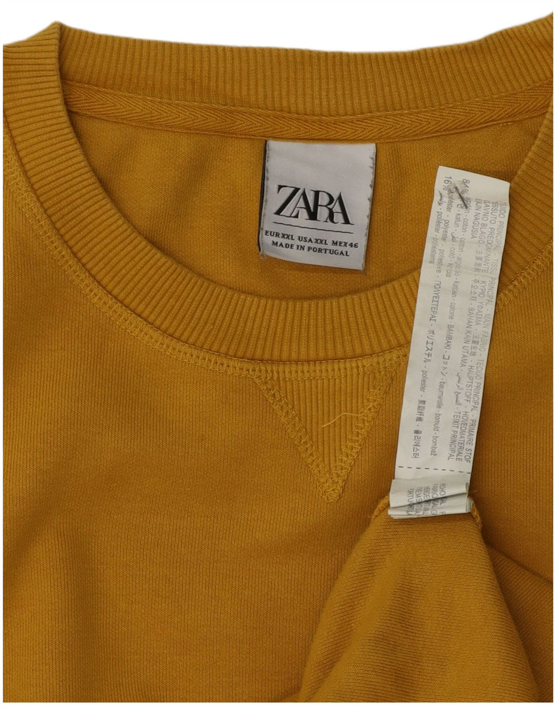 Zara moletom masculino jumper 2XL algodão amarelo