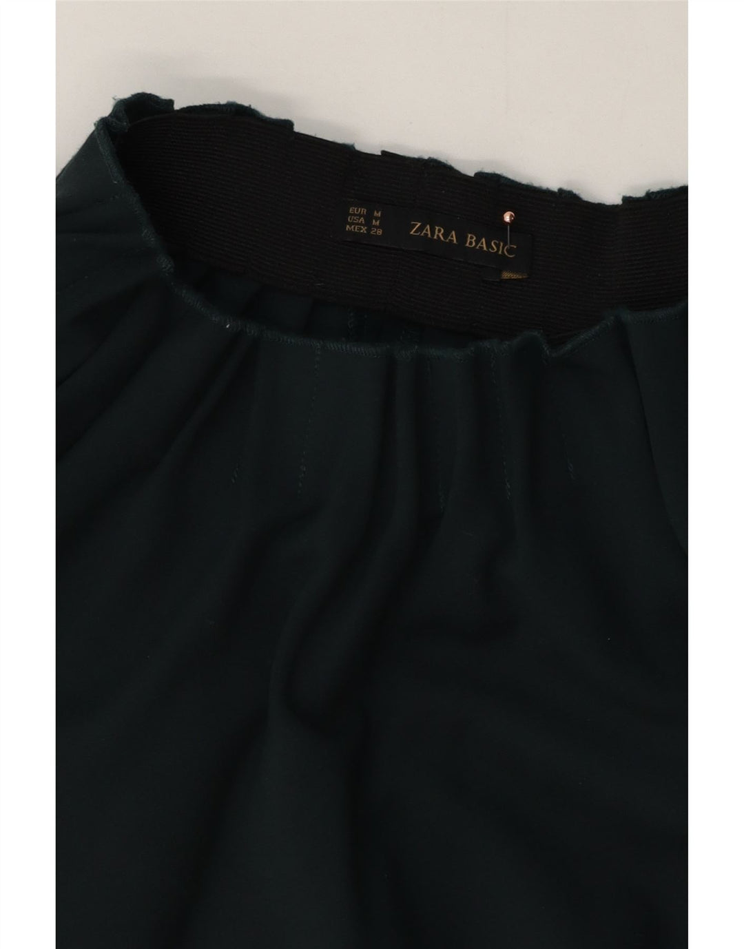 ZARA Saia feminina básica linha A médio W30 verde
