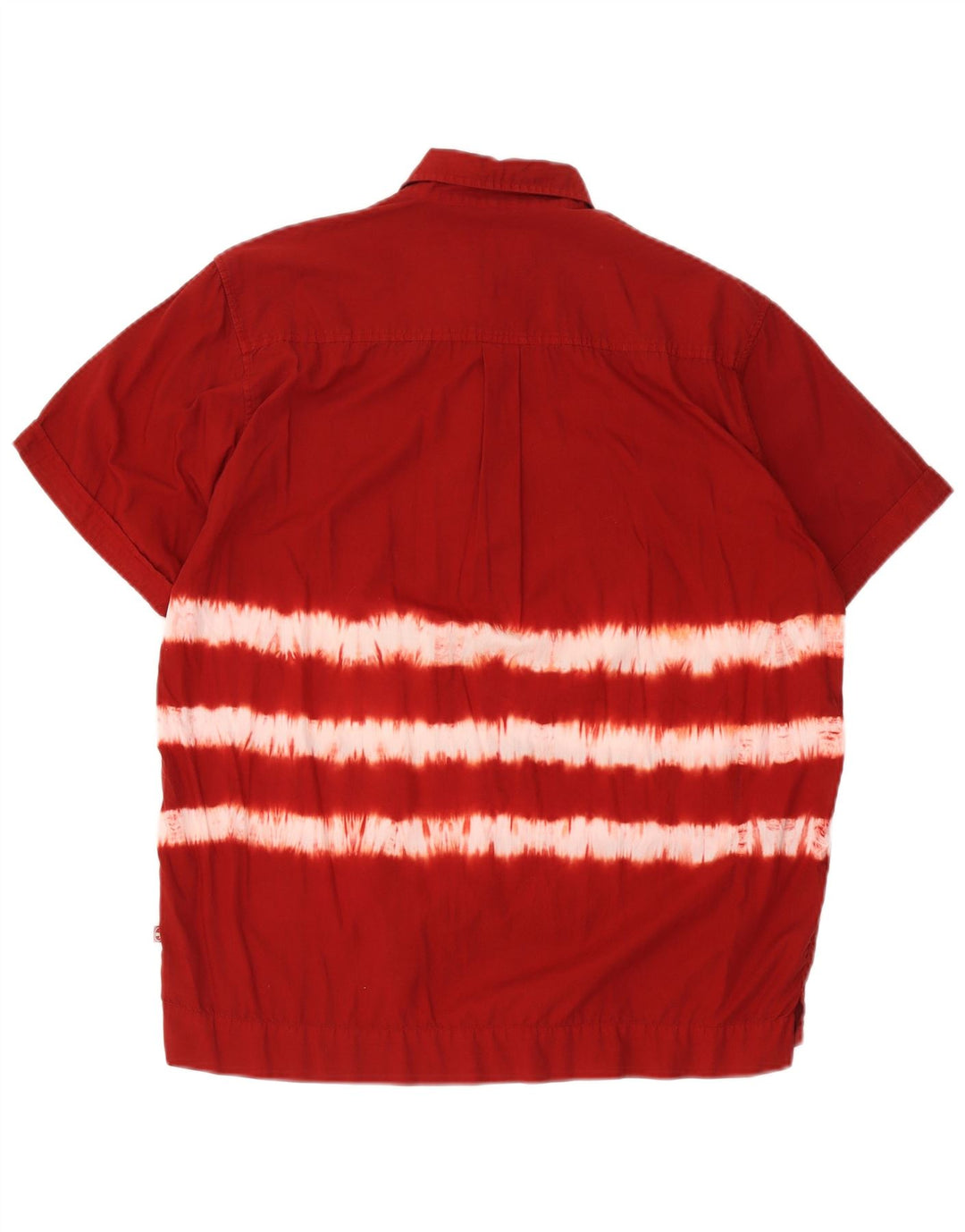 Camisa masculina de manga curta Tom Tailor de algodão tie-dye vermelho médio