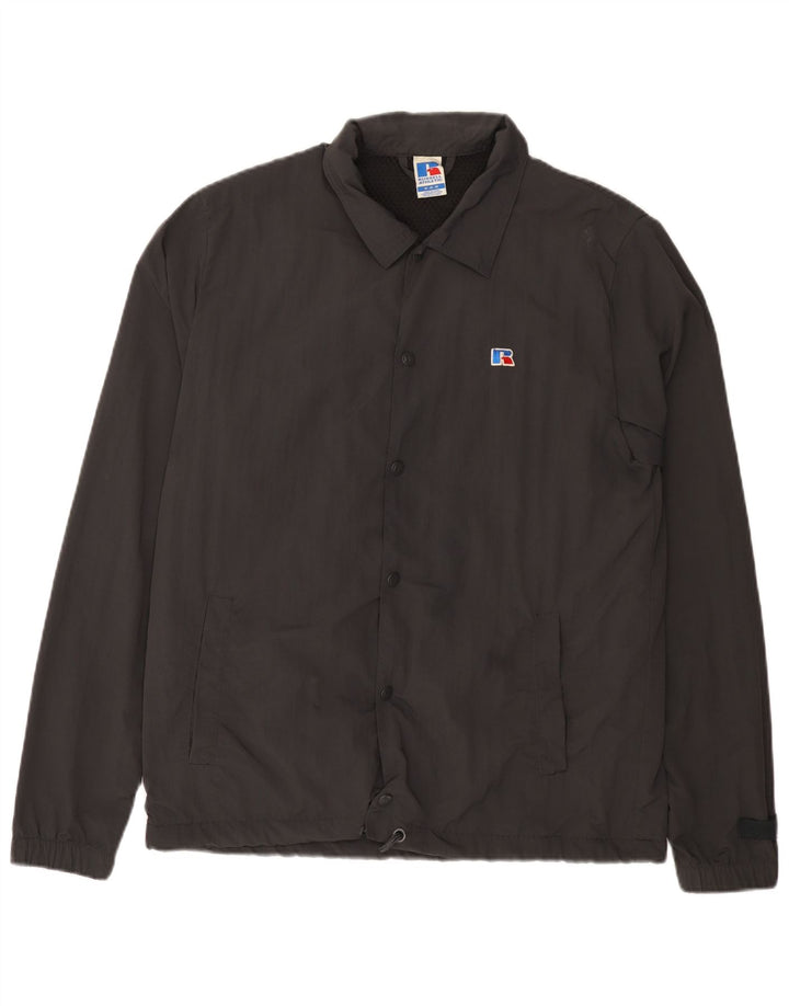 Russell Athletic Mens Graphic Bomber Jacket UK 38 Poliamida Cinza Médio