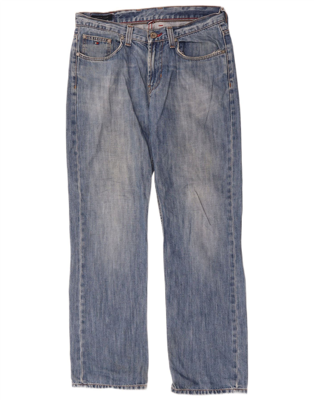 Jeans retos masculinos Tommy Hilfiger W32 L32 algodão azul