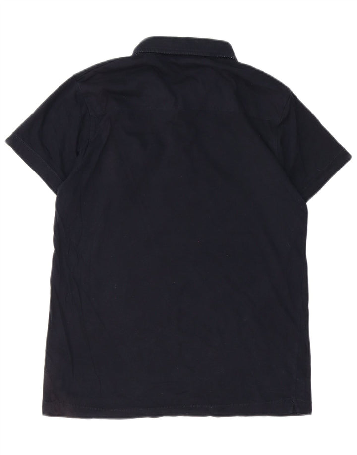 Camisa polo masculina French Connection de algodão azul marinho médio