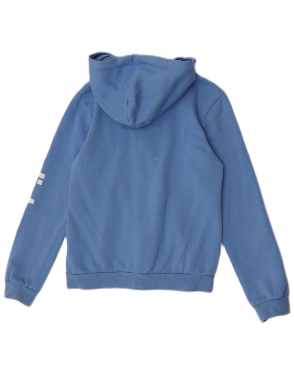 Suéter Adidas Boys Graphic Zip com capuz 11-12 anos algodão azul