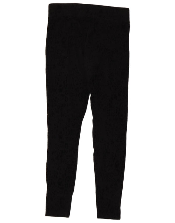 Leggings femininos Marks & Spencer Reino Unido 10 algodão preto pequeno com estampa animal