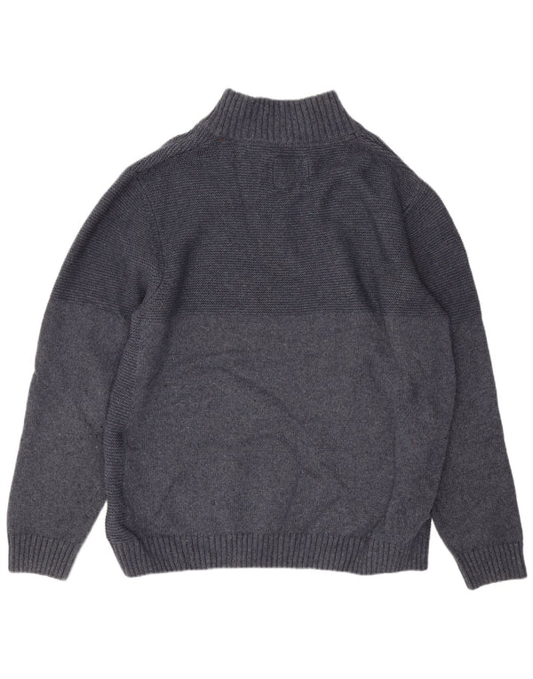 Weird Fish Masculino Zip Neck Jumper Sweater 2XL Azul Marinho Poliéster