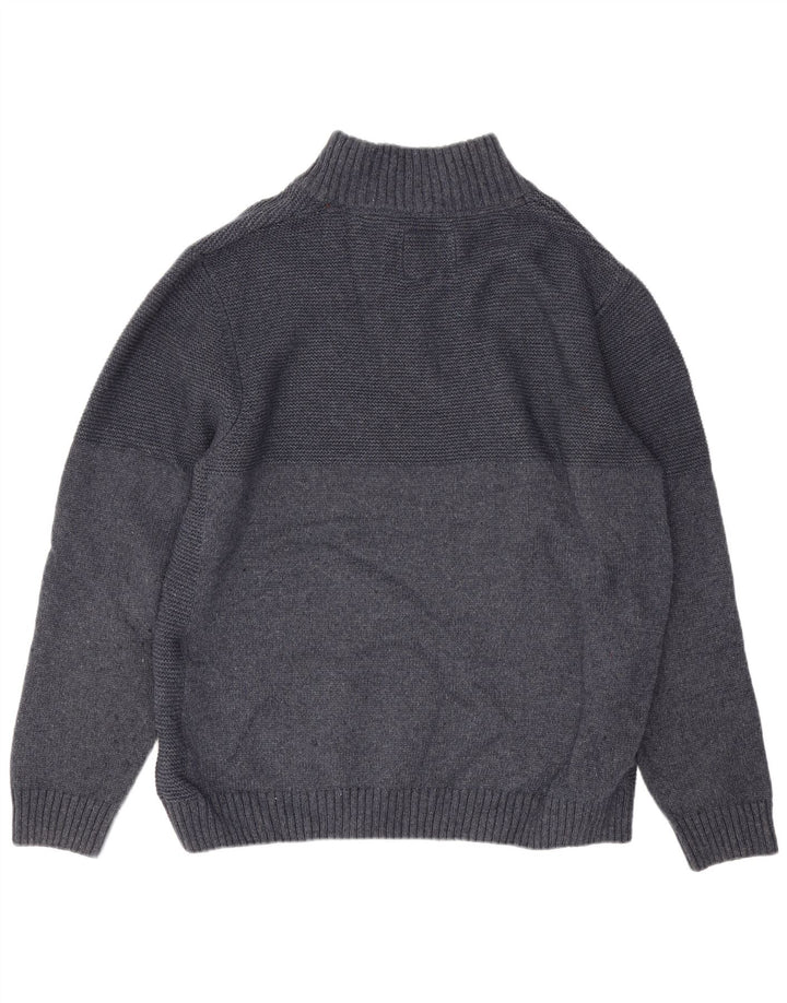 Weird Fish Masculino Zip Neck Jumper Sweater 2XL Azul Marinho Poliéster