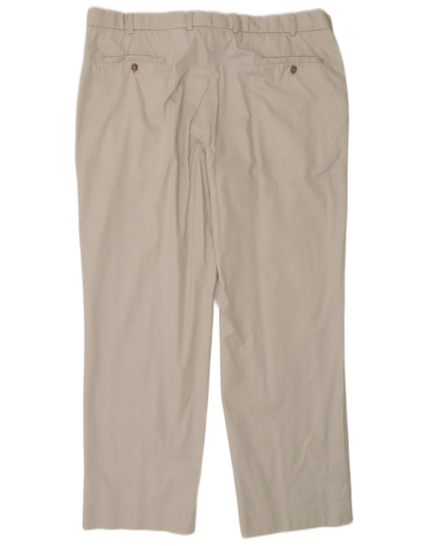 Calça masculina de terno reto Marks & Spencer W38 L29 algodão cinza
