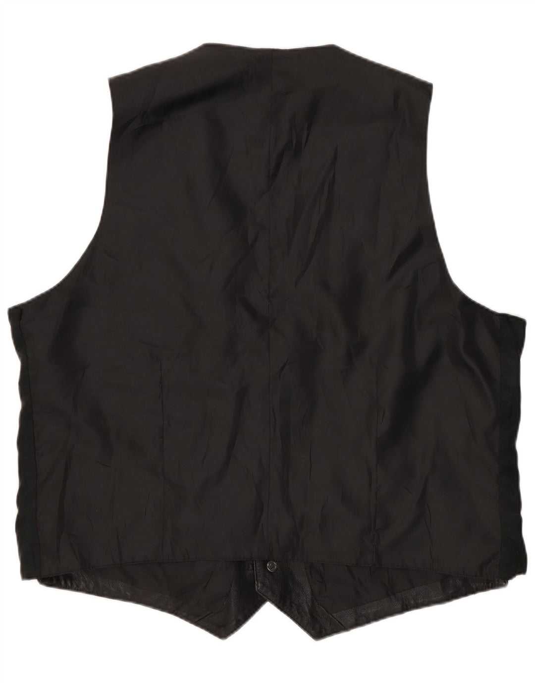 Colete de couro masculino vintage médio preto