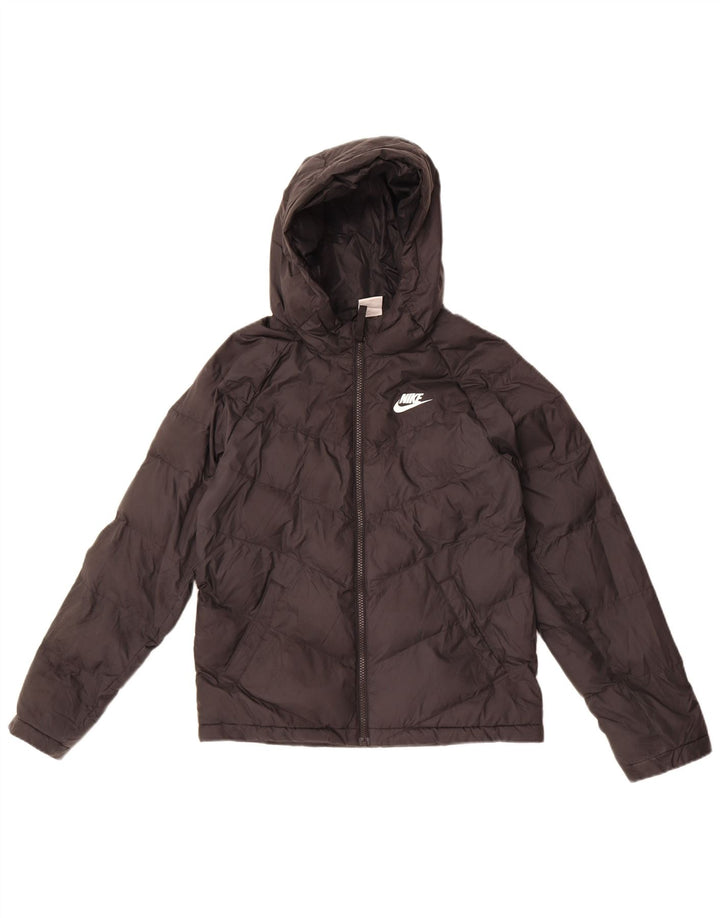 Jaqueta acolchoada com capuz Nike Boys 12-13 anos grande poliéster preto