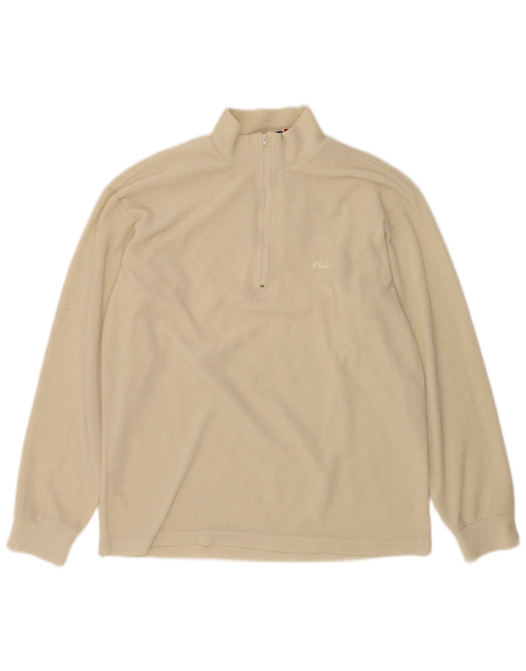 Fila Mens Zip Neck Fleece Jumper IT 52 Grande Bege