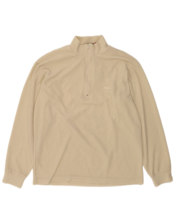 Fila Mens Zip Neck Fleece Jumper IT 52 Grande Bege