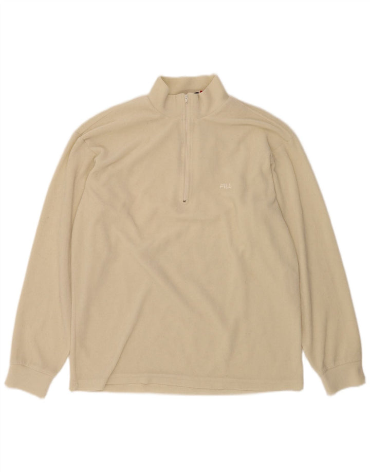 Fila Mens Zip Neck Fleece Jumper IT 52 Grande Bege