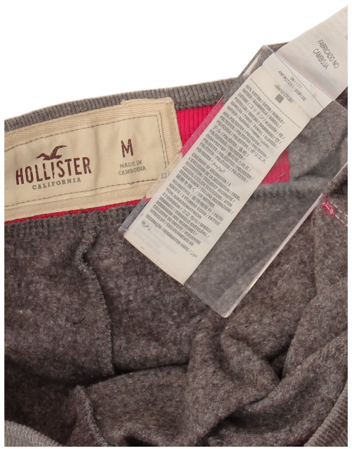 Calça feminina HOLLISTER com estampa gráfica UK 14 algodão cinza médio