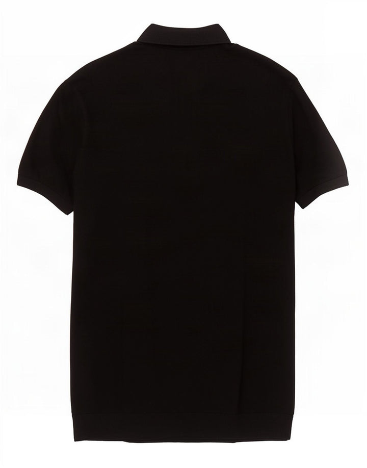 Zara Camisa polo masculina de manga curta grande preta