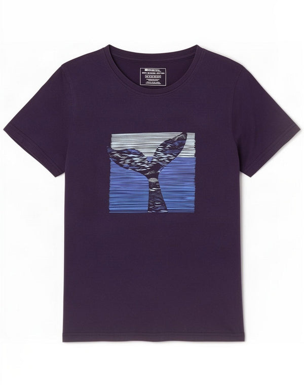 Mountain Warehouse Camiseta gráfica feminina Top UK 12 Algodão azul marinho médio