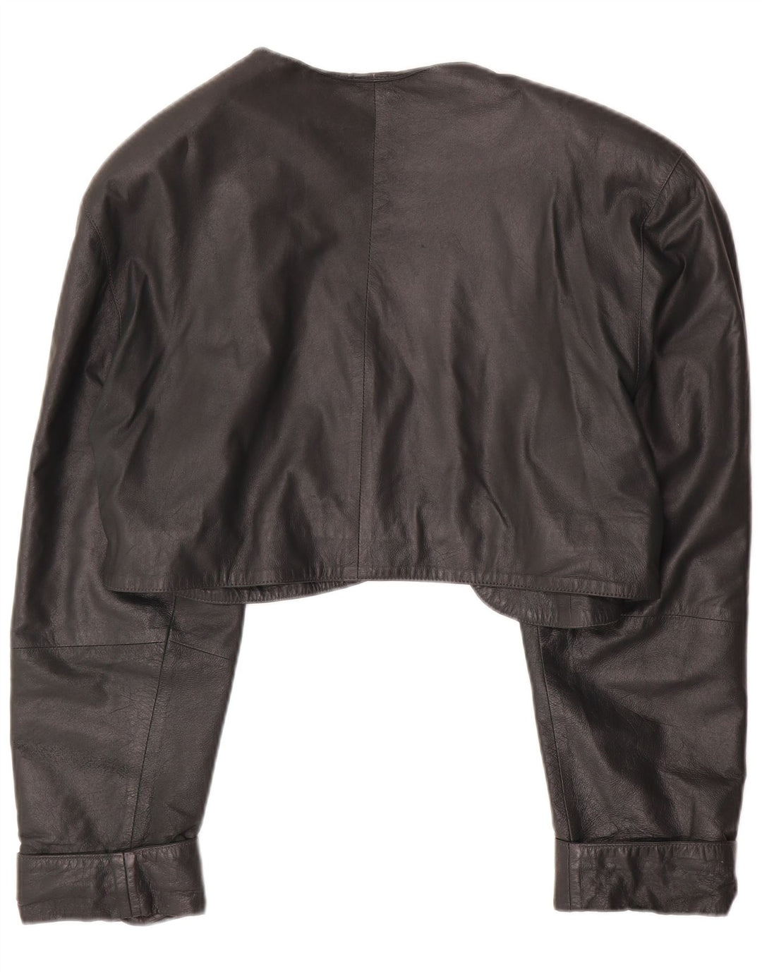 Jaqueta Bolero de couro feminina VINTAGE Reino Unido 14 verde médio