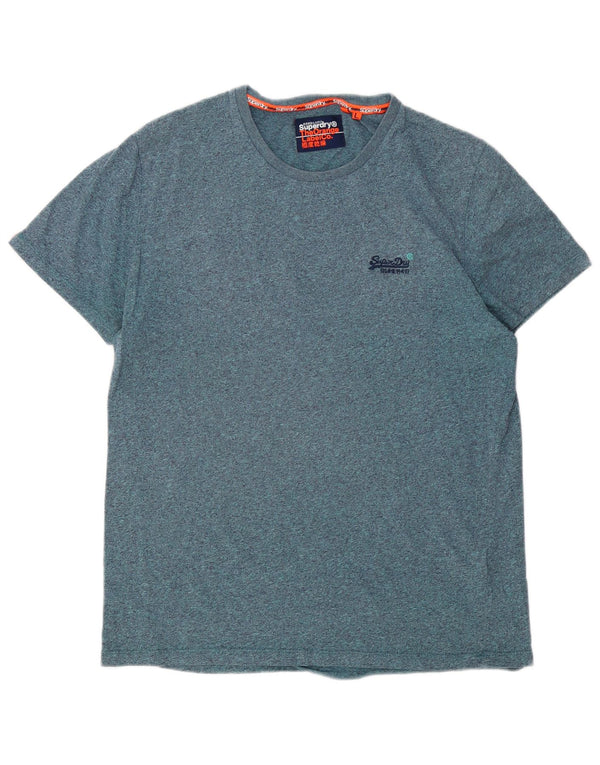 Camiseta masculina Superdry Top grande azul manchado