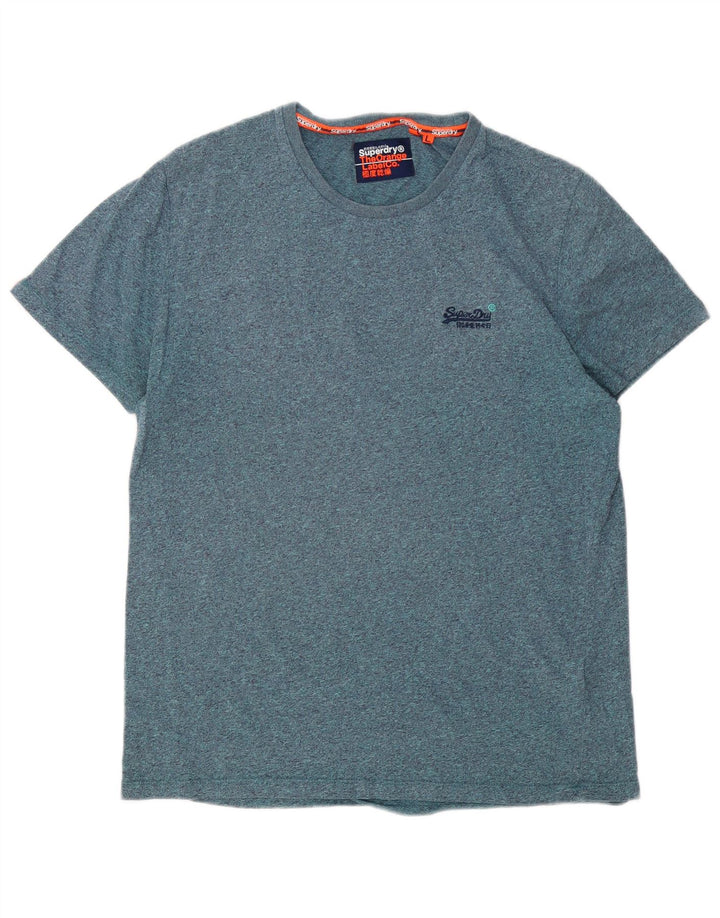 Camiseta masculina Superdry Top grande azul manchado