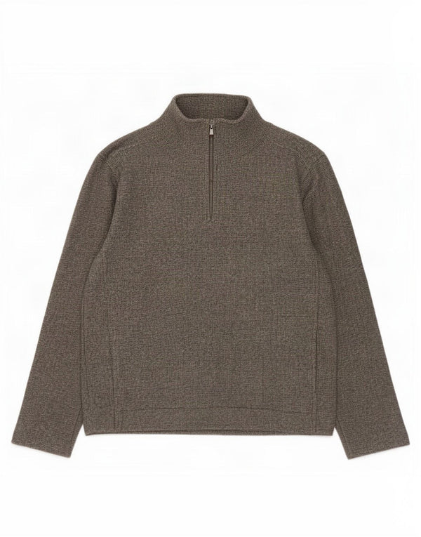 Suéter masculino Marks & Spencer de ajuste solto, pequeno, cinza manchado