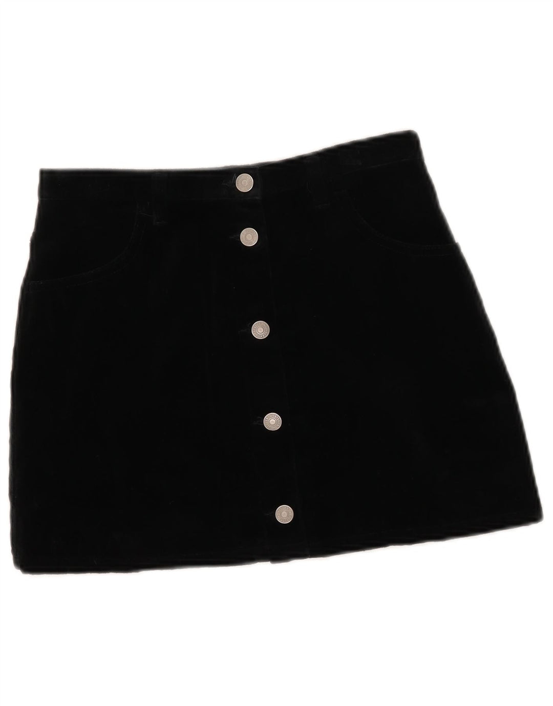 Mini saia feminina Sisley IT 42 médio W27 algodão preto