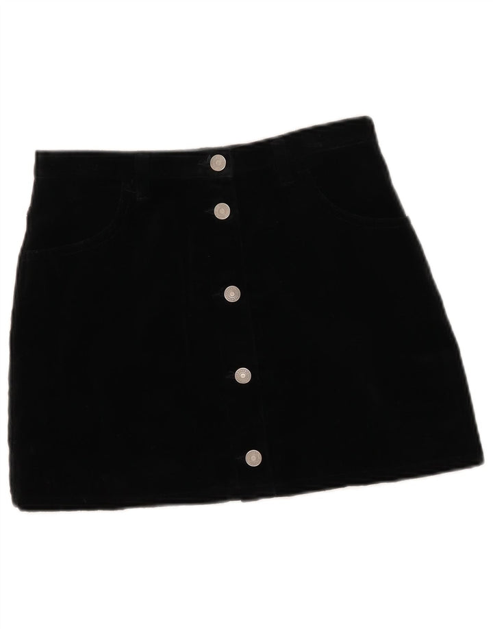 Mini saia feminina Sisley IT 42 médio W27 algodão preto