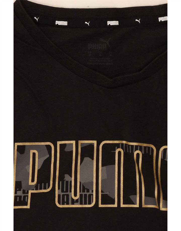 Puma Camiseta Feminina Graphic Top UK 14 Médio Preto