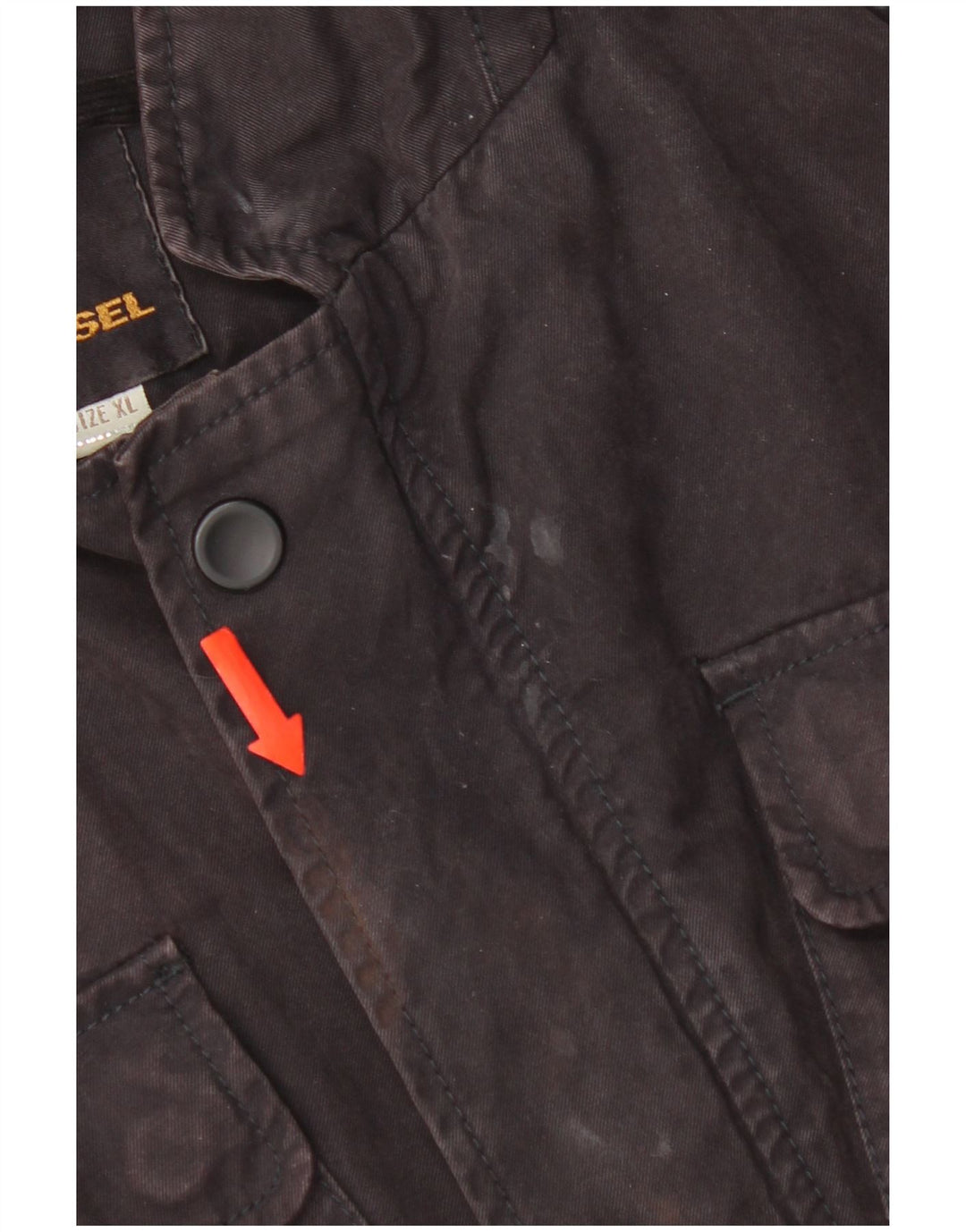 Jaqueta utilitária feminina Diesel UK 18 XL algodão preto