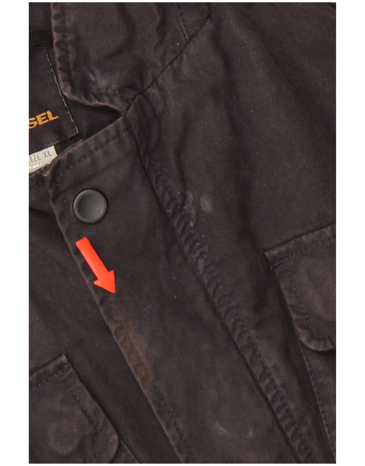 Jaqueta utilitária feminina Diesel UK 18 XL algodão preto