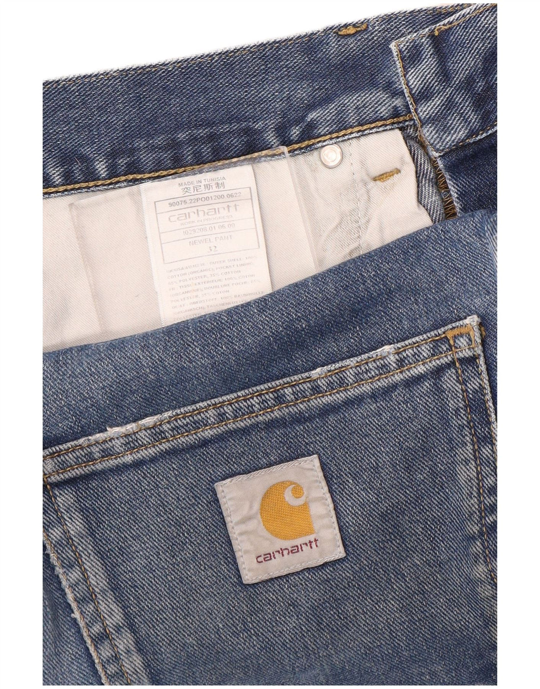 Carhartt Masculino Straight Jeans W32 L30 Azul Algodão