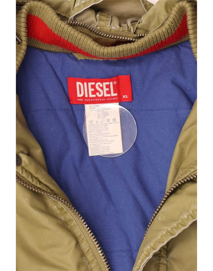 Jaqueta Bomber Diesel Boys Graphic com Capuz 13-14 Anos XL Cáqui Poliamida