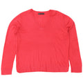 Suéter feminino Marks & Spencer com decote em V Reino Unido 14 grande vermelho