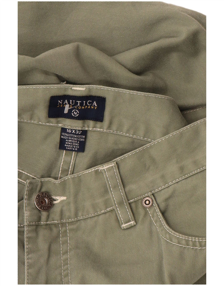 Calça feminina casual reta NAUTICA W32 L29 algodão cáqui