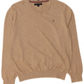 TOMMY HILFIGER Suéter masculino com decote em V grande bege