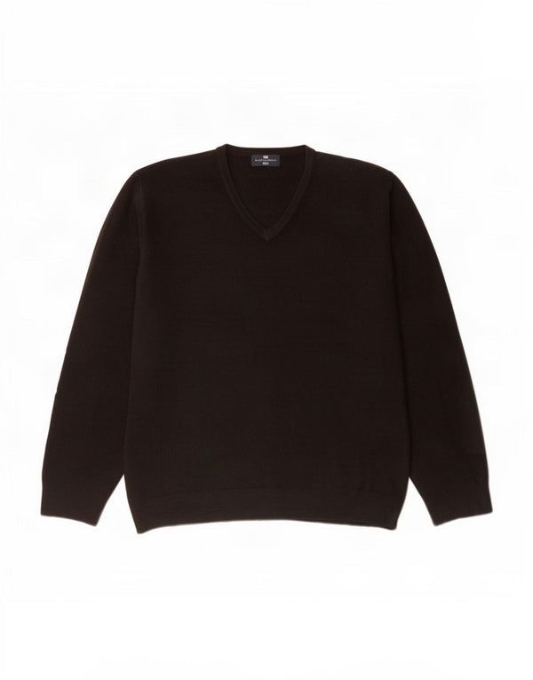 Suéter masculino Marks & Spencer Blue Harbor com decote em V XL preto acrílico