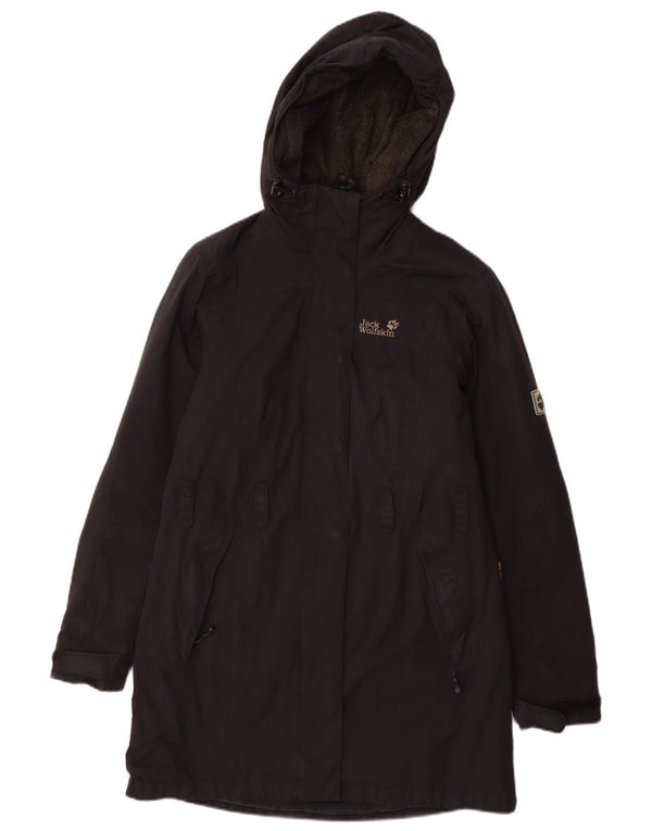 JACK WOLFSKIN Womens Hooded Windbreaker Coat UK 10 Small  Black Polyamide