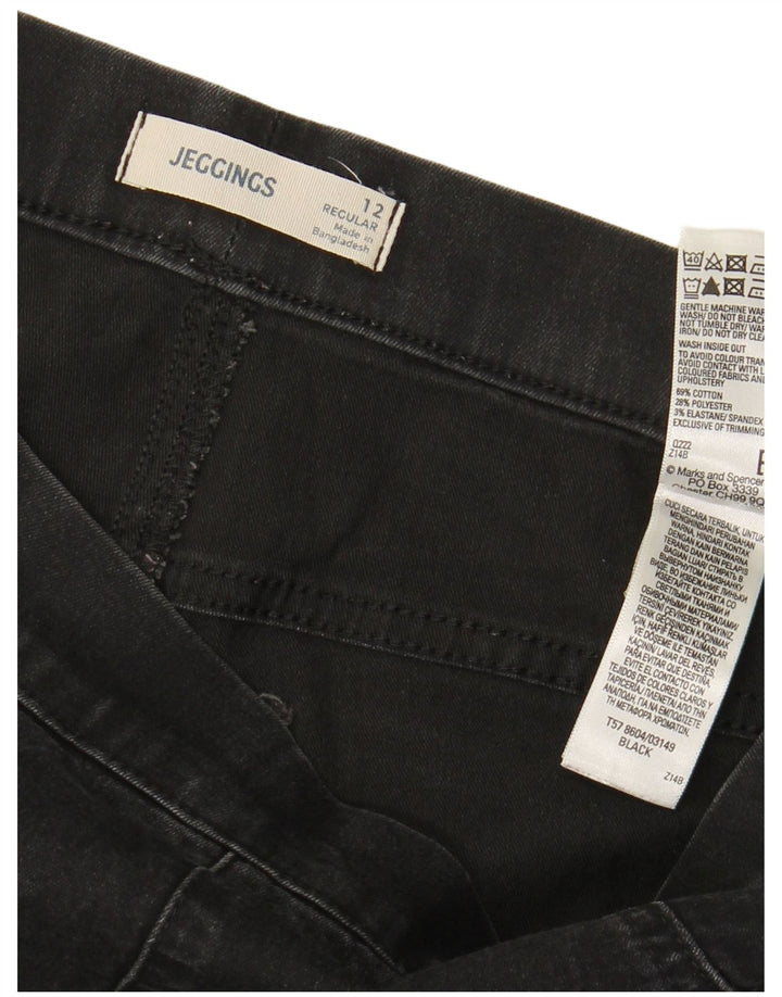 Jeans Marks & Spencer feminino regular fit Jegging UK 12 médio W30 L28 preto