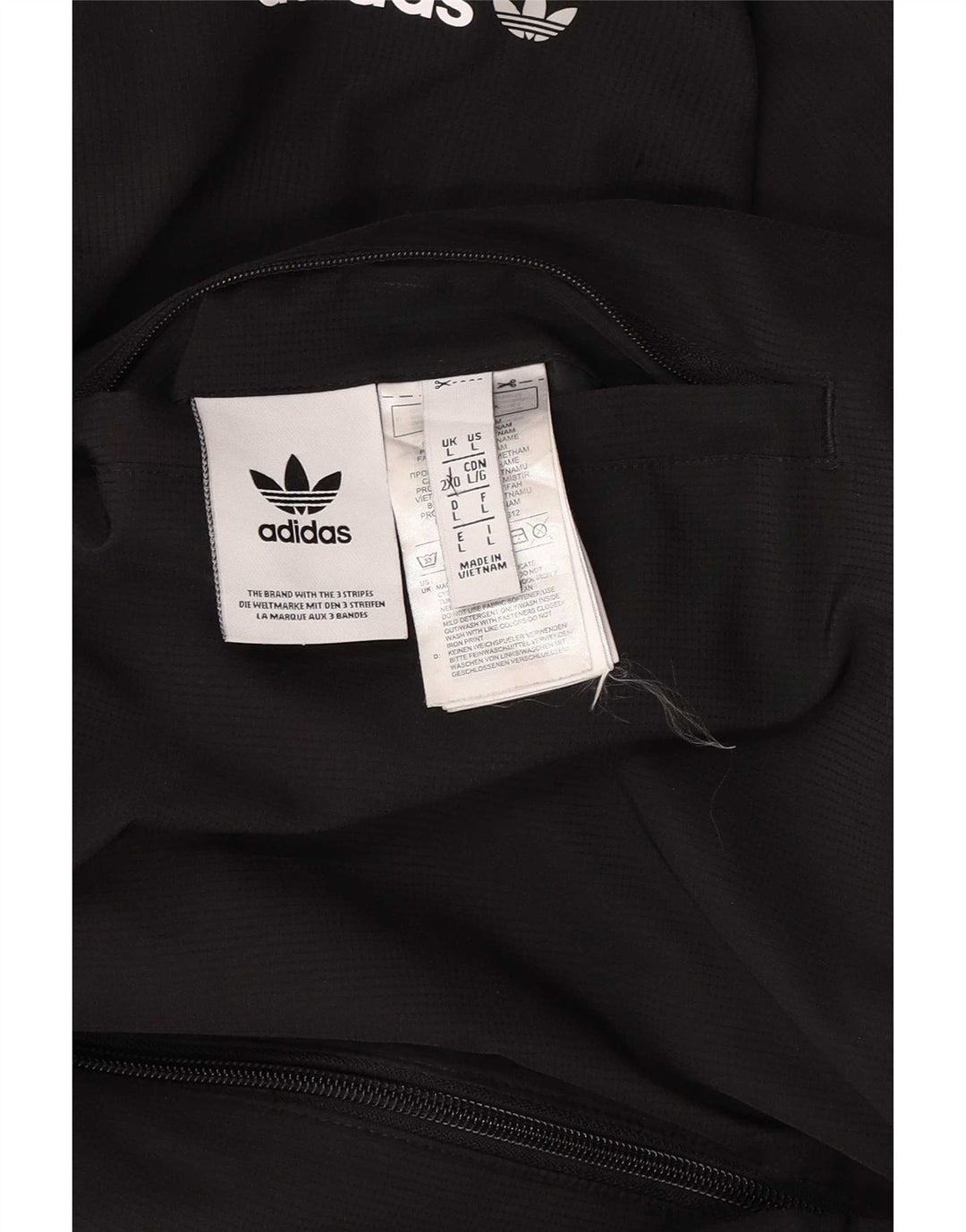 Jaqueta masculina Adidas Graphic com capuz reversível Reino Unido 40 grande poliéster preto