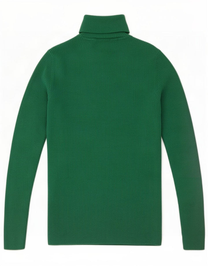 Suéter feminino Marks & Spencer com gola redonda e viscose verde pequena Reino Unido 10
