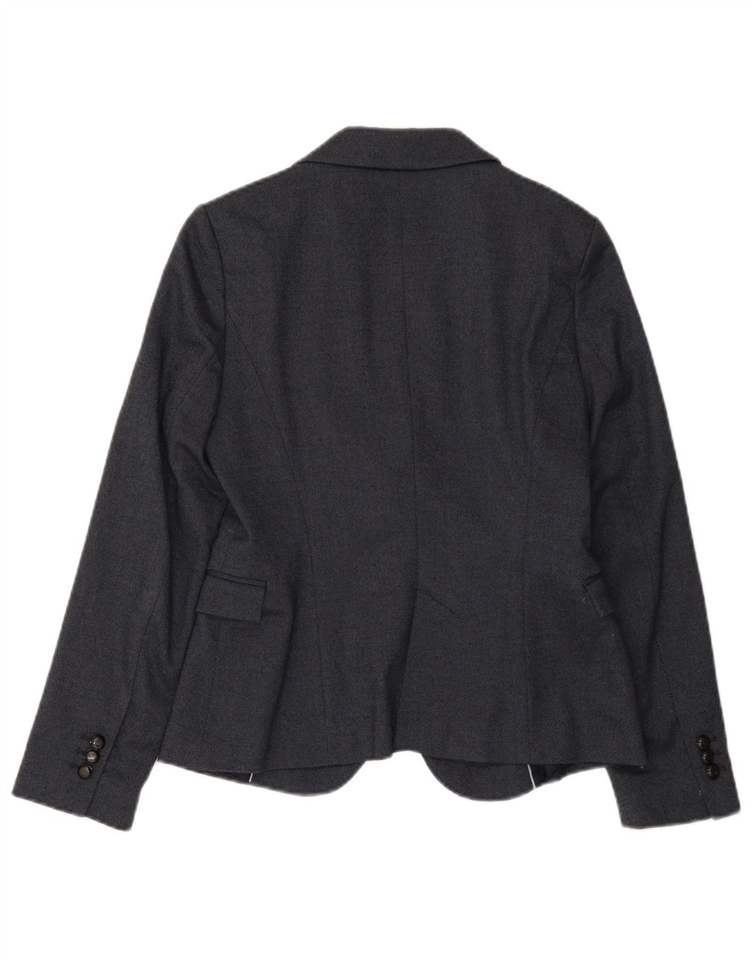 Jaqueta blazer feminina Zara com 1 botão Reino Unido 12 poliéster azul marinho médio
