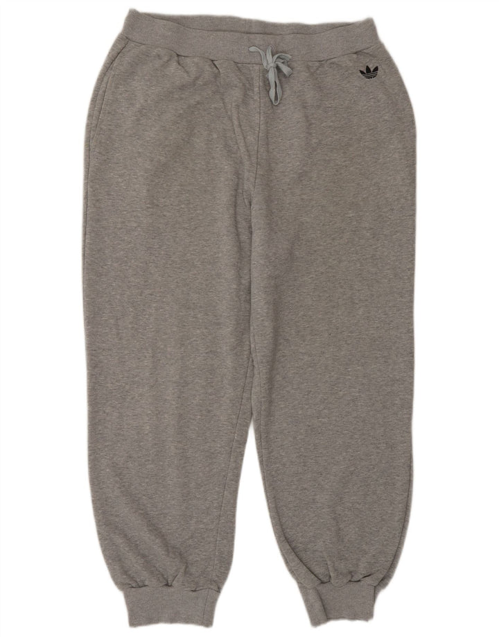 ADIDAS Mens Tracksuit Trousers Joggers Large  Grey Cotton