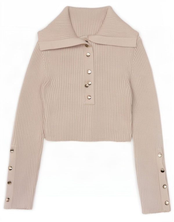 Zara Suéter feminino cropped com gola polo Reino Unido 8 pequeno cinza viscose