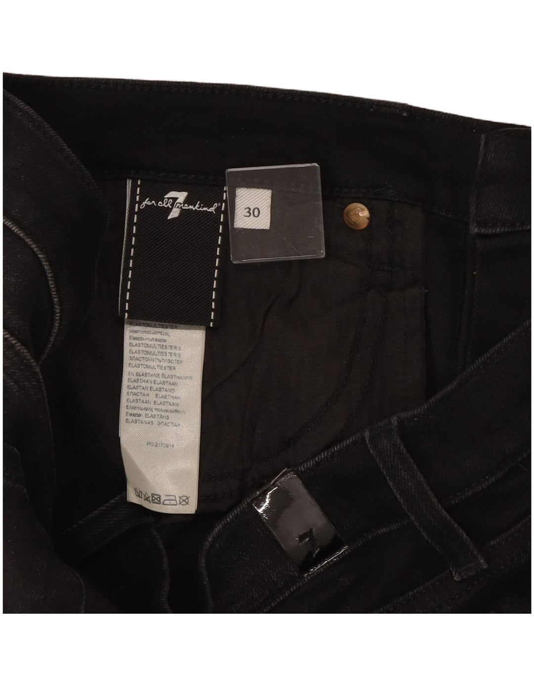 7 For All Mankind Jeans Slim Feminino W30 L27 Algodão Preto