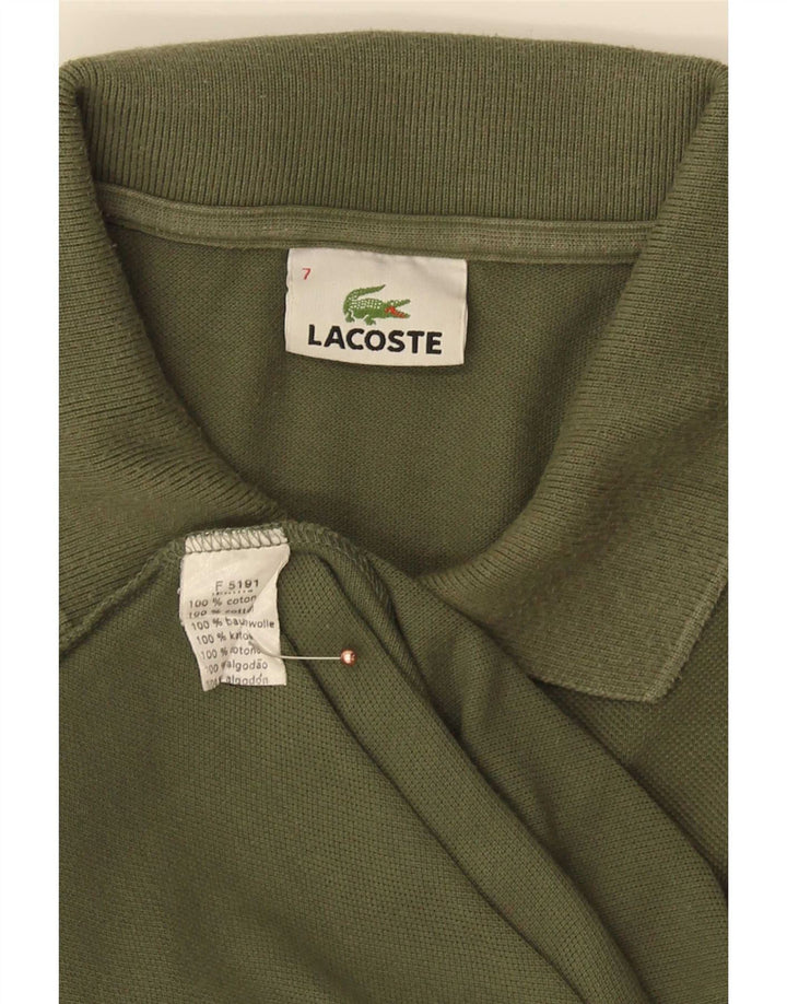 Camisa polo masculina Lacoste tamanho 7 2XL algodão verde