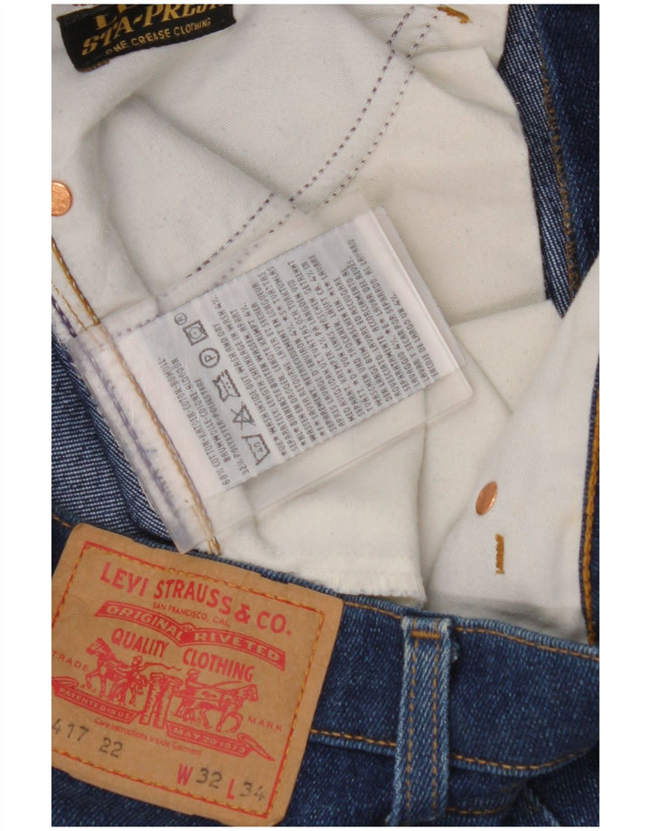 LEVI'S Masculino 417 Bootcut Jeans W32 L34 Azul Algodão