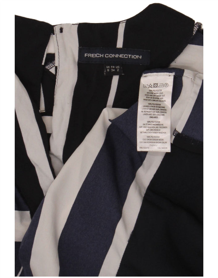 Vestido feminino French Connection UK 6 XS azul marinho poliéster listrado