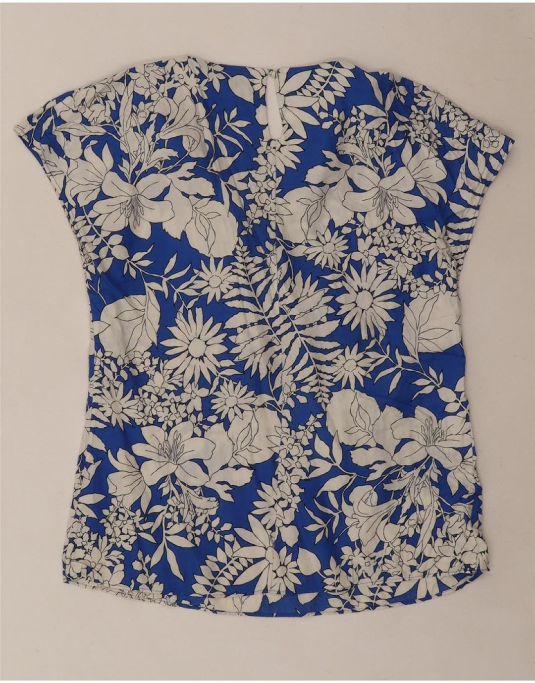 Blusa feminina BODEN UK 8 pequena viscose floral azul