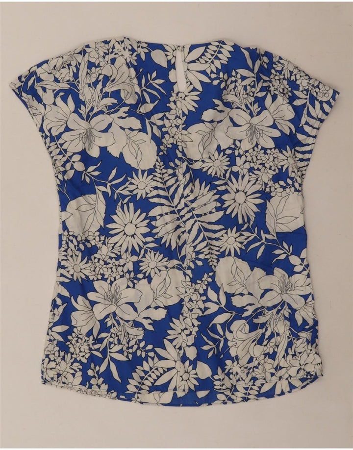 Blusa feminina BODEN UK 8 pequena viscose floral azul