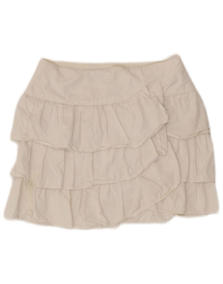 Saia feminina em camadas Zara XS W24 branca