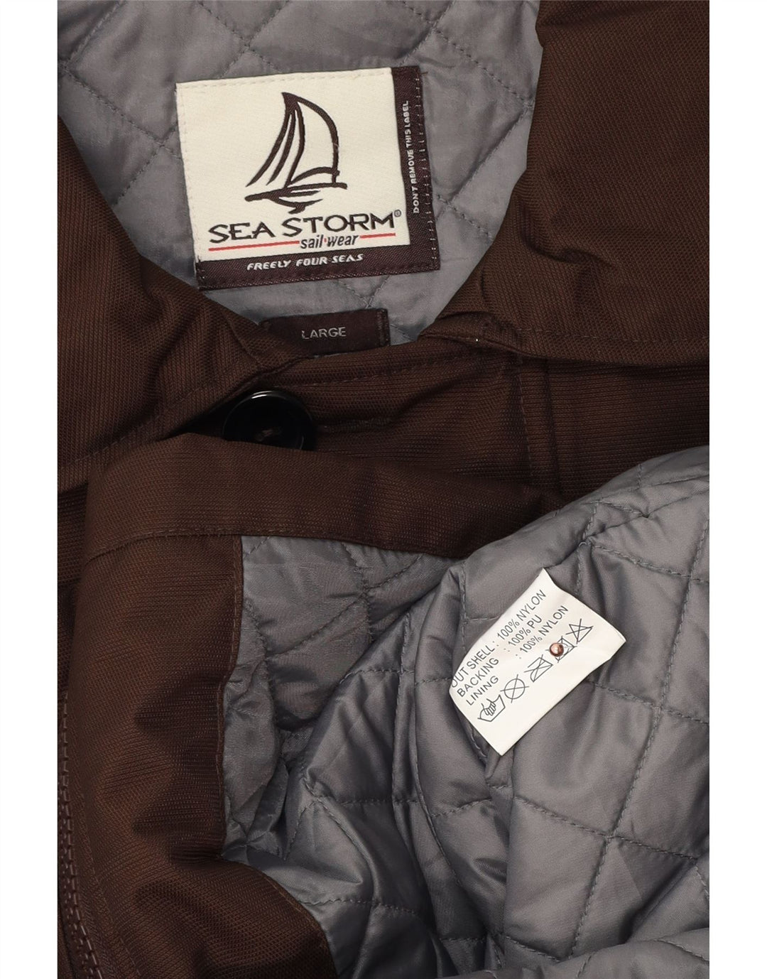 Jaqueta corta-vento masculina Sea Storm Reino Unido 40 grande marrom nylon