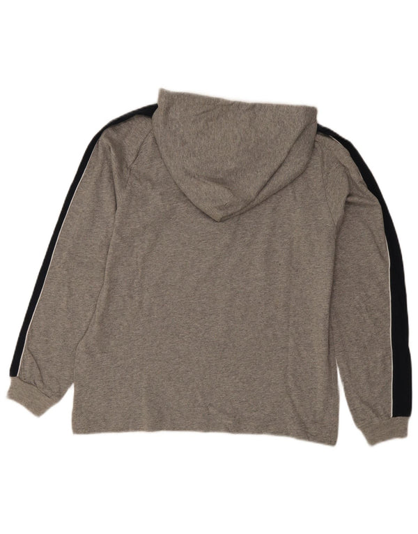 Jumper masculino com capuz Champion pequeno cinza colorblock algodão